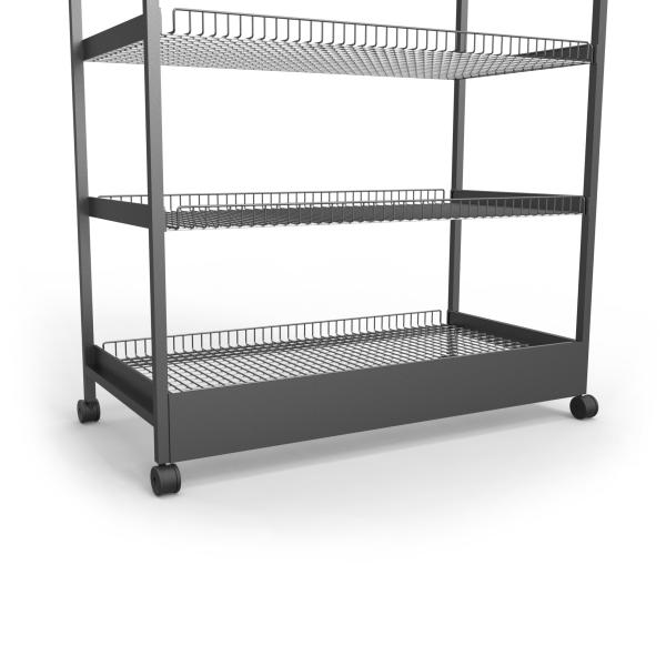 Q235 Retail Wire Display Racks Metal Free Standing Wire Display Racks With Wheels