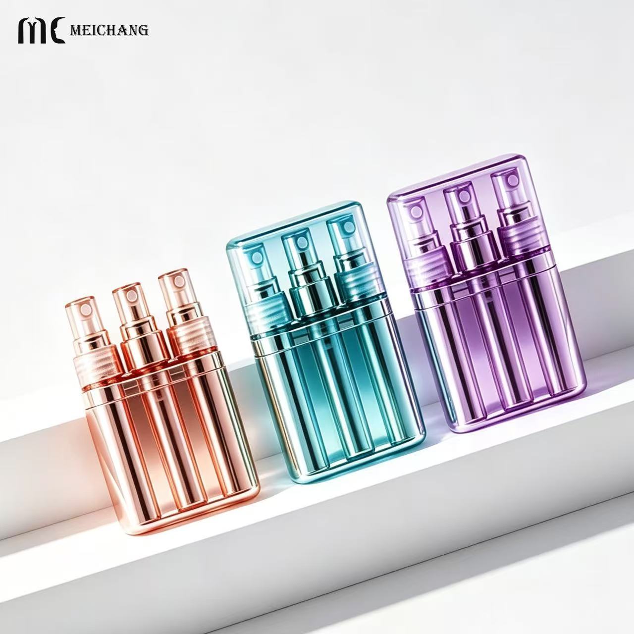 3-in-1 3ml Refillable Travel Spray Bottle for Portable Cosmetic Packaging (MC-450)