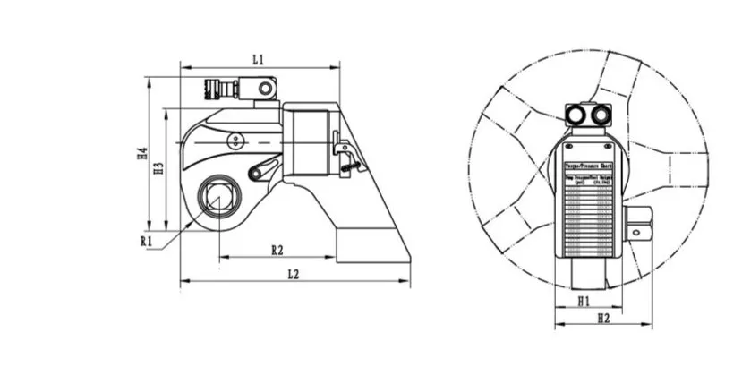 1078N.M-10780N.M High Torque Hydraulic Wrench Square Drive Wrench