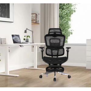 Boss Mesh Ergonomic Office Chair With Footrest 4D Adjustable Armrest