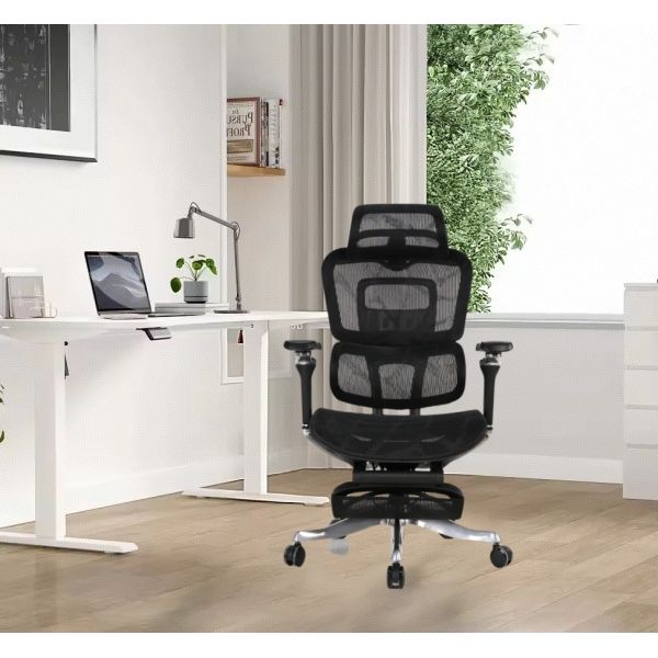Boss Mesh Ergonomic Office Chair With Footrest 4D Adjustable Armrest