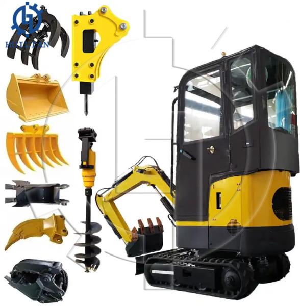 Máquina de escavação de buracos Excavadora Deslizamento de direção Anexos HD250 HD20 HD55 HD68 Hydraulic Earth Auger Drill