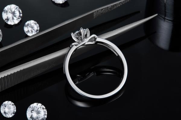 White Square  Moissanite  And  Sapphire Platineve Diamonds Jewelry Women Ring With Silver1.94CTW