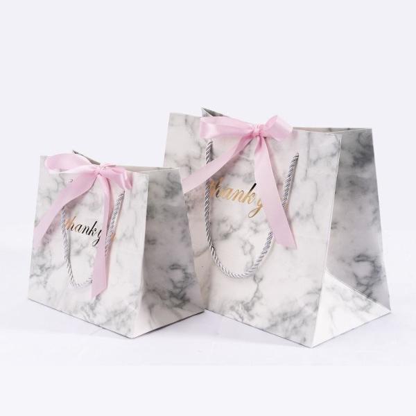 Customized Sealing Handle Gift Bags with Bows for Clothing Jewelry and Gift Packaging