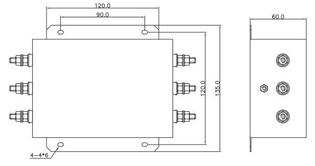 380V G5 3-фазный фильтр с винтовым терминалом Высокопоточный EMI/RFI фильтр для промышленной автоматизации