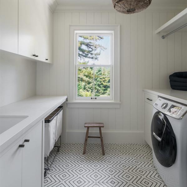 Multifunction Matte White Laundry Room Sink Cabinet Washing Machine Unit