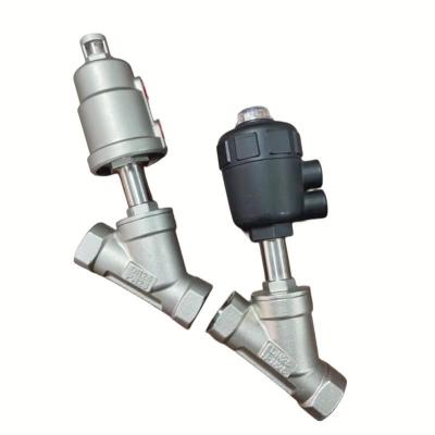 Valva de assento de ângulo pneumático de atuador de plástico versátil com ligação de fio NPT/BSPP