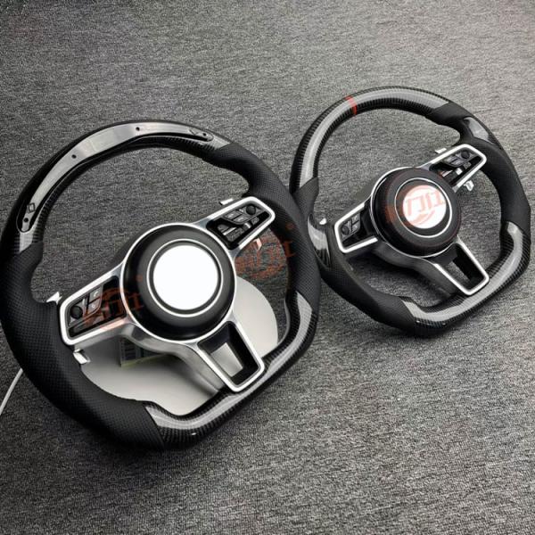 P-orsche C-a-yenne Steering Wheel P-a-namera M-acan 7-18 9-11 Modified With Carbon Fiber