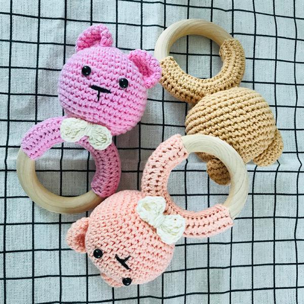 DIY Ornament Baby Molar Teether Accessories Color Crochet Bear Baby Molar Bracelet Stall Toy