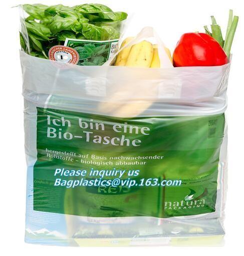 100%Biodegradable and Compostable T-shirt Bags/vest carrier PE plastic bag, vest carrier plastic T-shirt shopping bag