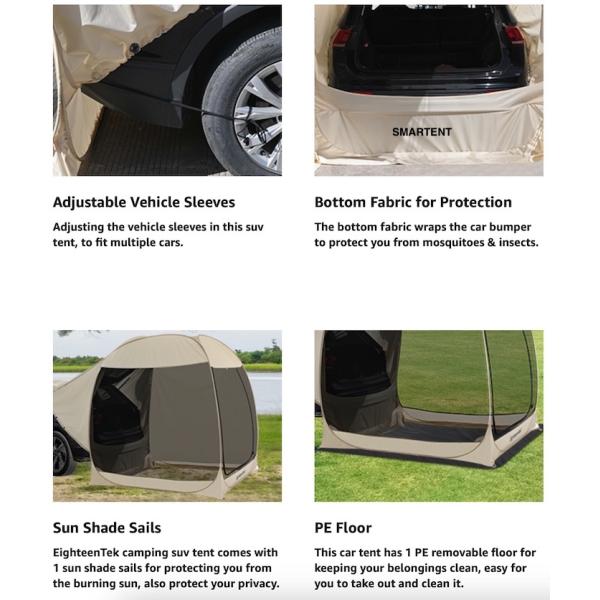 2.13*2.13*2.18M Бежевый цвет Ультрафиолетовый защитный водонепроницаемый покрытый полиэстерный поп-ап спортивный транспортный средство Кампинговая палатка