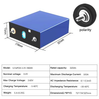 Rechargable Prismatic LFP Battery Cell 3.2v 320ah Solar Energy Storage