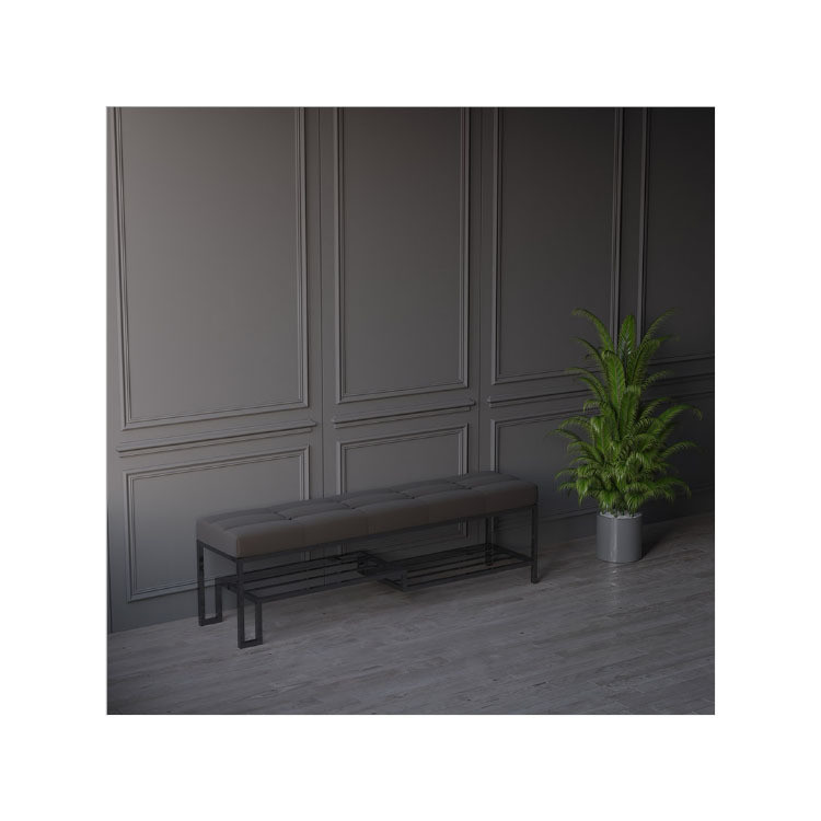 Versatile Long Bench Cushion Shoes Storage Rack for Entrance and Outdoor Environment