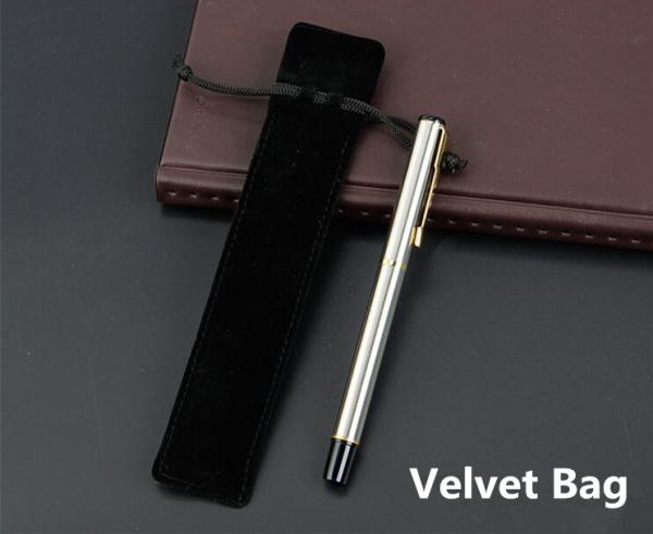 Cheaper price Velvet Bag pakage metal gel pen gift metal pen office use ball pen