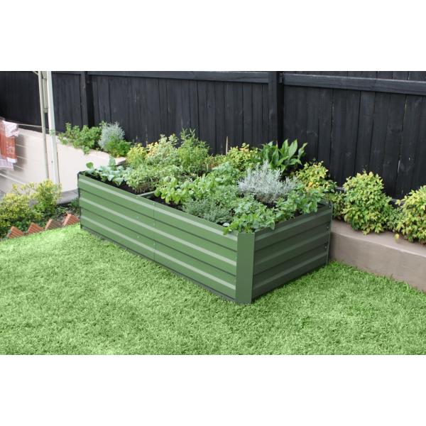 Metal Raised Garden Bed for Vegetables Large Planter Box Steel Gardening Kit Outdoor Herb  Green 6x3x1ft