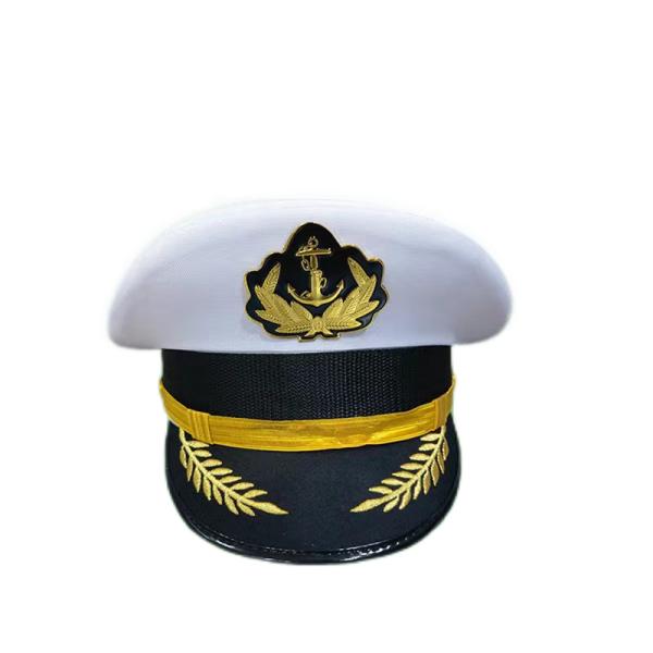 Sombrero clásico de piloto de aviación naval de borde ancho blanco