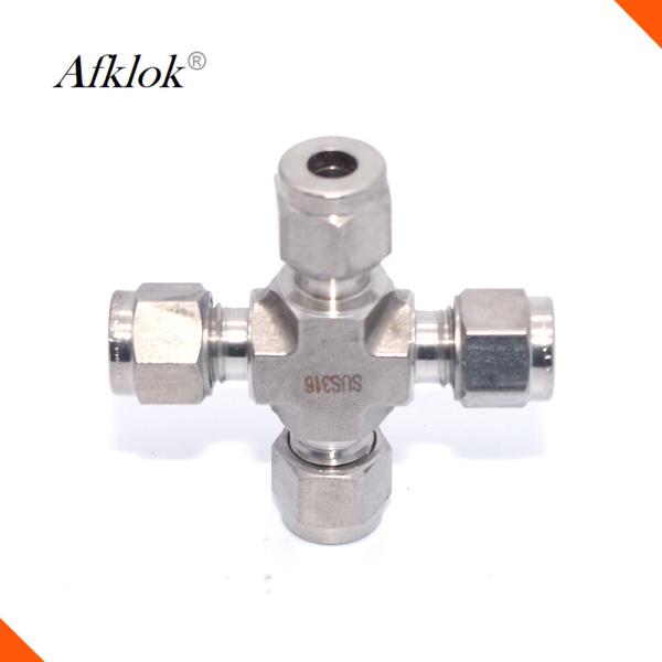 Tuyau 316 de croix d'acier inoxydable 1/4 connecteur des syndicats de garnitures de tuyau