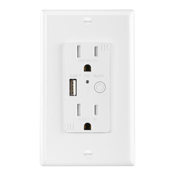 Home Smart Socket Automation Wifi Controlled Power Outlet 15A 125V