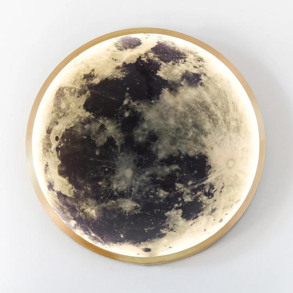 Creative LED Moon Light Wall Lamp Simple Modern Printed Corridor and Living Room Background Wall Painting Sconce