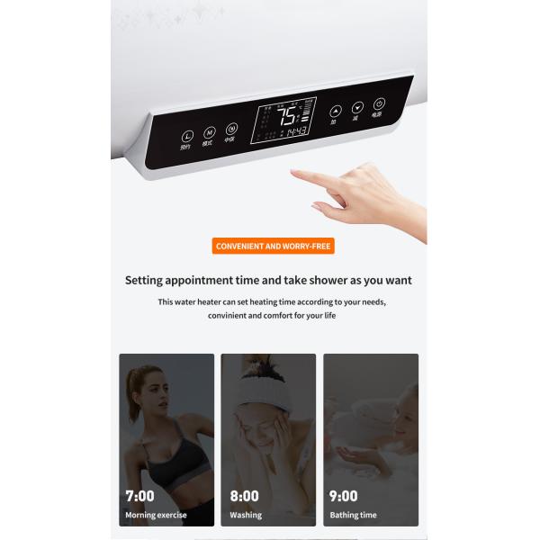40L/50L/60L/80L 2000W Electric Bathroom Hot Storage Water Heater Plastic for Shower 1 Piece Touch Button Wall Mounted IPX4 220