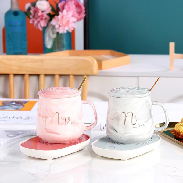 Ceramic Cup 55 Degree 380ml Constant Temperature Cup Set Gift Boxed for Wedding Gift