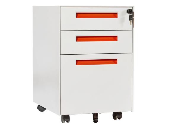 Load 35kgs W390mm Steel Mobile Pedestal With 3 Drawers Cyber Lock