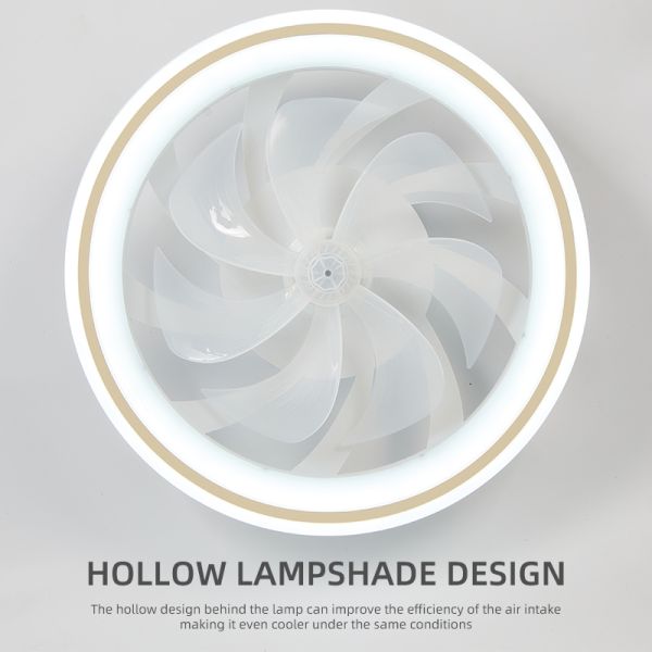 Modern and Simple Home Intelligent Remote Control Restaurant LED Round Acrylic ceiling Fan Light(WH-CLL-59)