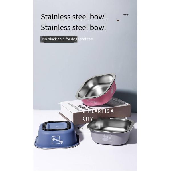 Pet Stainless Steel Dog Bowl Tableware Anti-Tip Double-Layer Stainless Steel  Cat Drinking Bowl