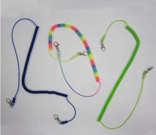 Long tail flexi coil lanyard different color different size good fishing coil leash tether