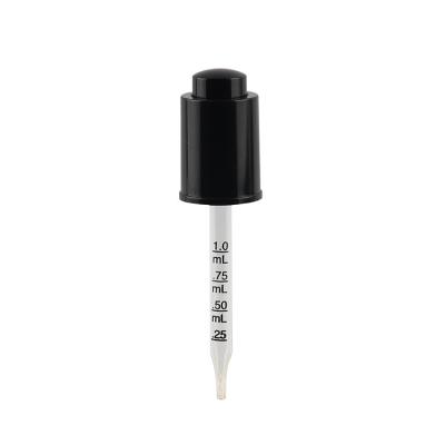 Matte Black Plastic Cosmetic Dropper 20/410 Press Type Glass Graduated Pipette