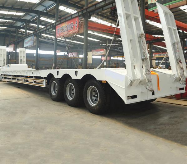 80/100tons 3/4 Axles Front Loading Hydraulic Detachable Gooseneck Lowbed Lowboy Trailer