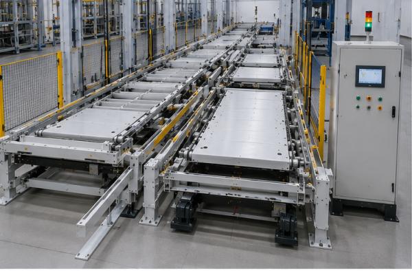 PLC Pallet Transfer System Transfer Bulk Handling Systems For Automated Conveyor Line