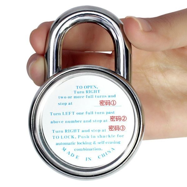 Round Combination Padlock Zinc Alloy Eco-Friendly Password Unlock Master Key Black Color 7mm Shackle School Gym Locker Padlock
