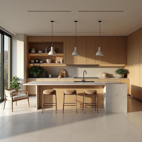 Diseño a medida de estilo americano gabinete moderno original de madera de roble blanco veneer de madera sólida gabinetes de cocina