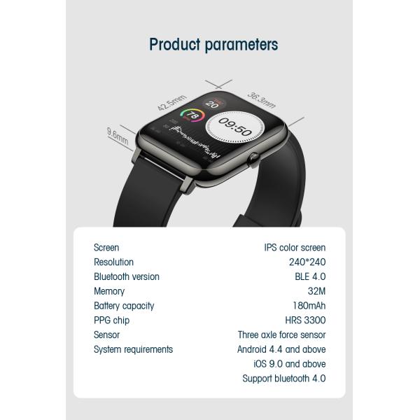 Люди и женщины дозора самого нового дизайна умные 8 языков касаются воде сна IP67 кислорода крови тарифа сердца фитнеса спорт экрана