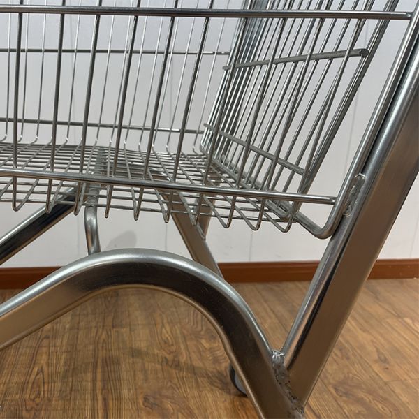 90L Round Corner Promotional European Chair Grocery Shopping Trolley Metal Shopping Trolley