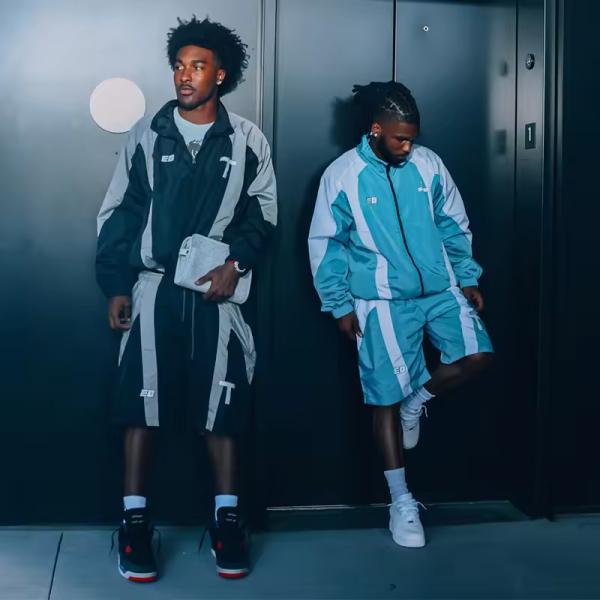 Custom Men's Tracksuit Polyester Windbreaker Jogging Fashion Shorts Set Windbreaker Patchwork Nylon Lightweight Sports Tracksuit