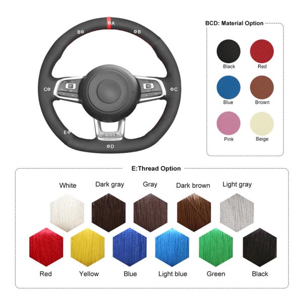 Passat Design for Volkswagen VW Golf GTI R Polo Scirocco T-Roc Tiguan Customised Steering Wheels Covers