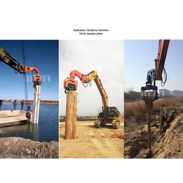 Excavator Hydraulic Vibratory Sheet Pile /350mm Prefabricated photovoltaic pile /wooden Driver