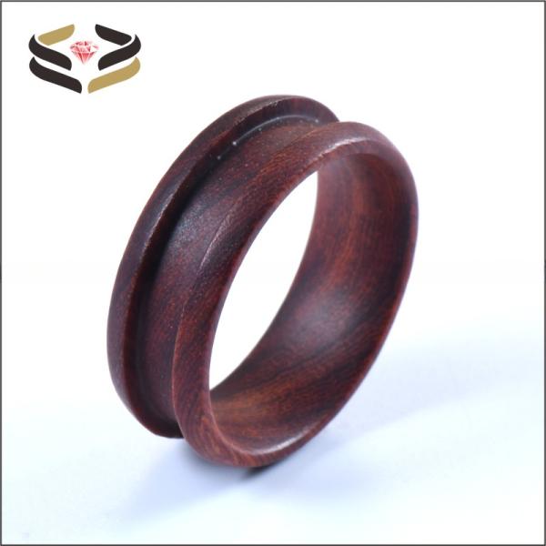 Anillos de madera maciza de tipo religioso de 6 mm y 8 mm para incrustaciones