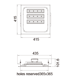 120W 150W 180W Square Outdoor LED Canopy Lights / Gas Station Canopy Lights