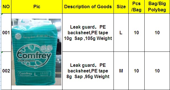 High Quality And Best Cheapest Price For Adult Diaper
