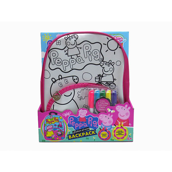 Kids Fabric DIY Painting Pirate Backpack , Washable DIY Drawing School Bag