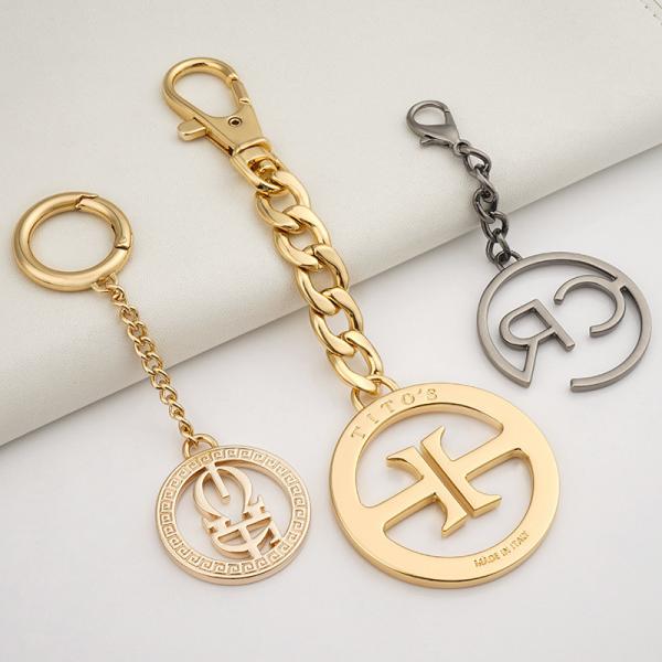 Zinc Alloy Custom Metal Logo Tags For Handbags With Ring Stylish And Durable Custom Design