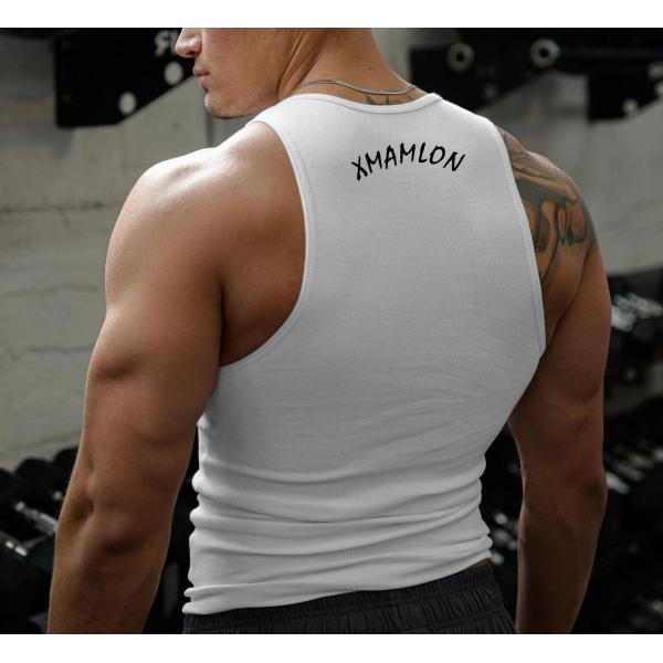 Polyester Digital Printing Male Tank Tops for XMAMLON RTS OEM Custom Fitness Gym Wear