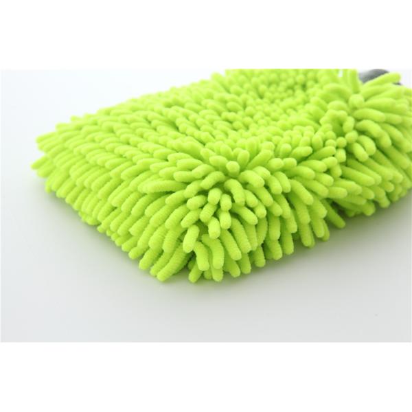 Green color high quality double side microfiber chenille car cleaning detailing house cleaning wash mitts/gloves
