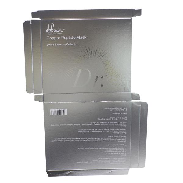 Beauty Cosmetic Face Mask Packaging Box Custom Design Silver Color Paper
