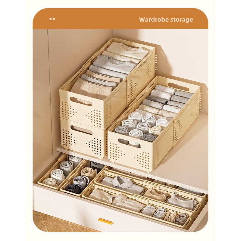 Modern Minimalist Style Folding Extendable Plastic Rectangular Kitchen Cabinet Organizer Storage Basket for Snack Sundries