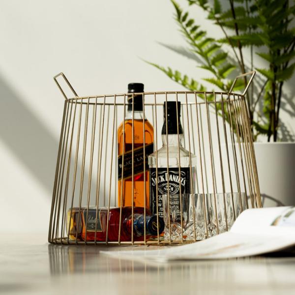 Nordic Metal Basket Iron Hotel Dirty Clothes Basket Bathroom Basket Toy Basket