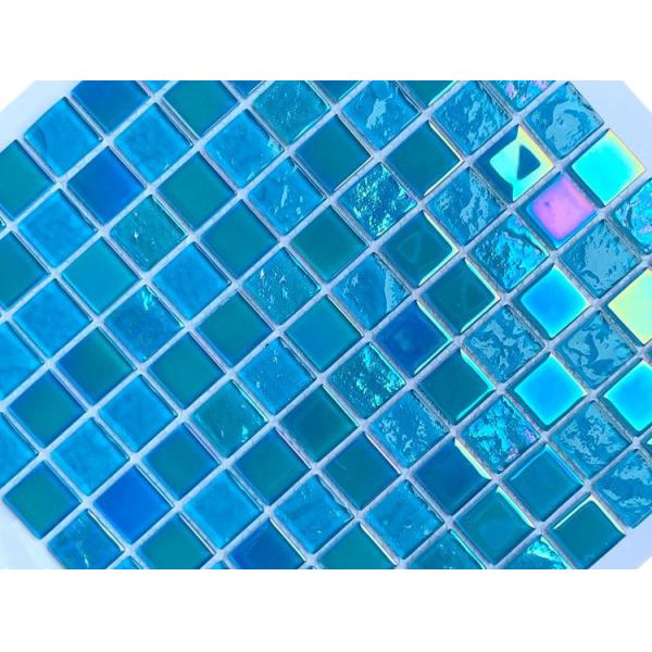 Iridescent Mosaic Glass Pool Blue Swimming Pool Glass Mosaic Tile with Acid-Resistant
